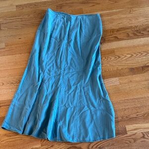 J. Jill Teal A-Line Skirt 100% Tencel Lycocell 12- tall